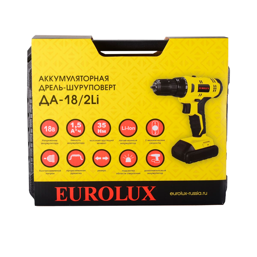 Дрель-шуруповерт аккумуляторная Eurolux ДА-182Li