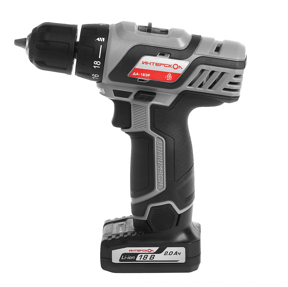 Аккумуляторная дрель-шуруповерт Интерскол ДА-18ЭР Li-ion 2 аккум 2Ач