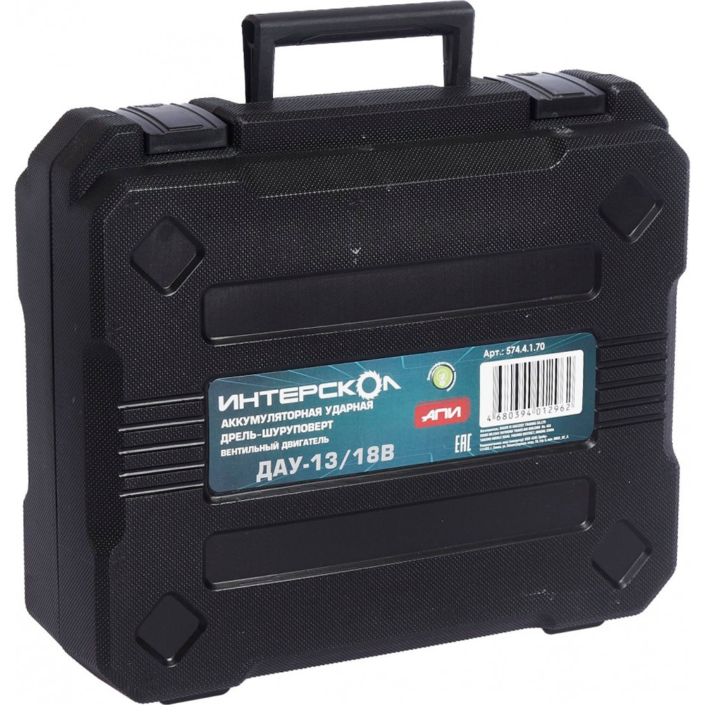 Аккум бесщеточная дрель-шуруповерт Интерскол ДАУ-1318В 60 кейс 2 аккум 2Ач ЗУ