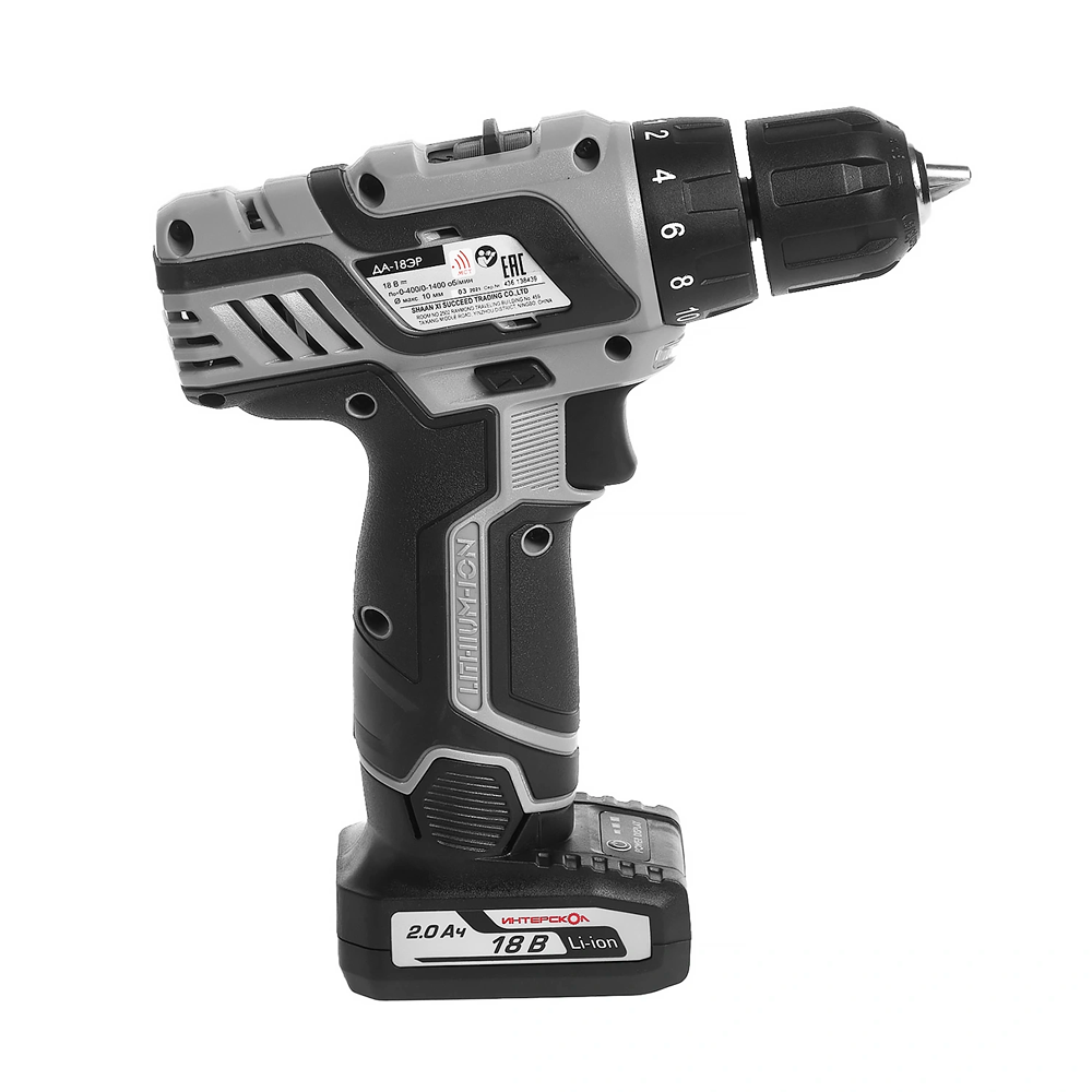 Аккумуляторная дрель-шуруповерт Интерскол ДА-18ЭР Li-ion 2 аккум 2Ач