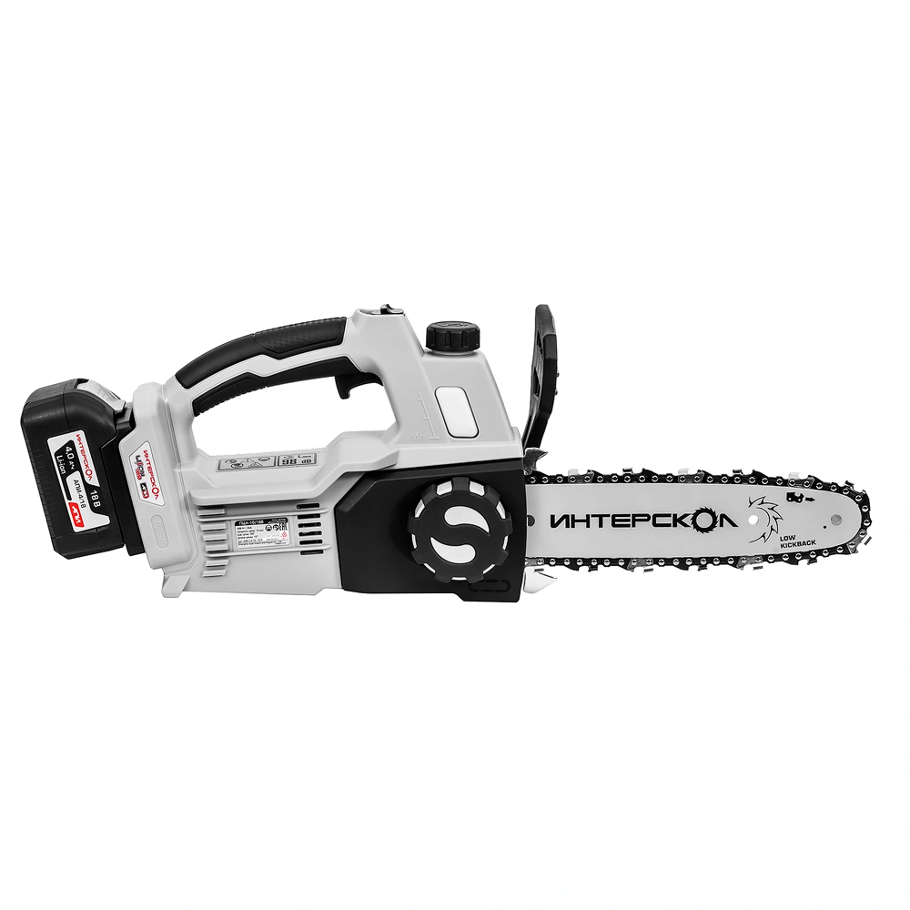 Аккумуляторная бесщеточная пила Интерскол ПЦА-1018В картон 1 аккум 40Ач ЗУ