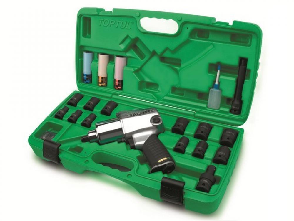 

Пневмогайковерт 1/2" 949Nm с набором головок 27пр. в чем. TOPTUL (GDAI2703), GDAI2703