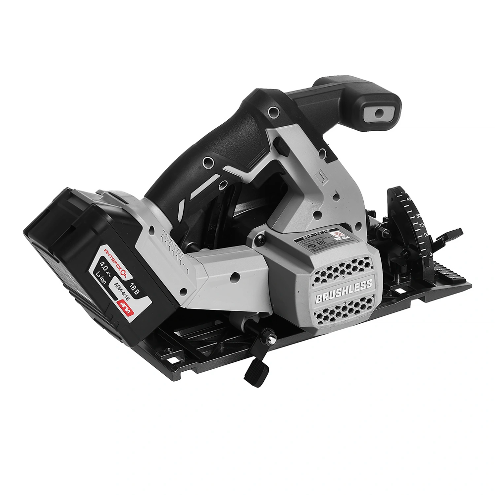 Аккумуляторная бесщеточная дисковая пила Интерскол ДПА-16518В кейс 1 аккум 4Ач ЗУ