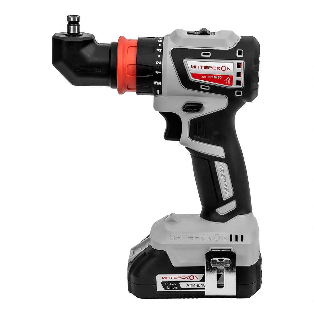 Аккум бесщеточная дрель-шуруповерт Интерскол ДА-1318В 50 Li-ion кейс 2 аккум 2Ач 4 насадки