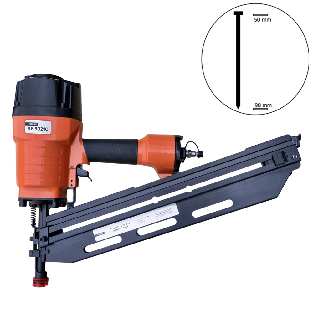 Акция 105 Набор Пистолет FROSP AF-9021С Гвоздь 21 градус 31x90 гладкие 3000штупак