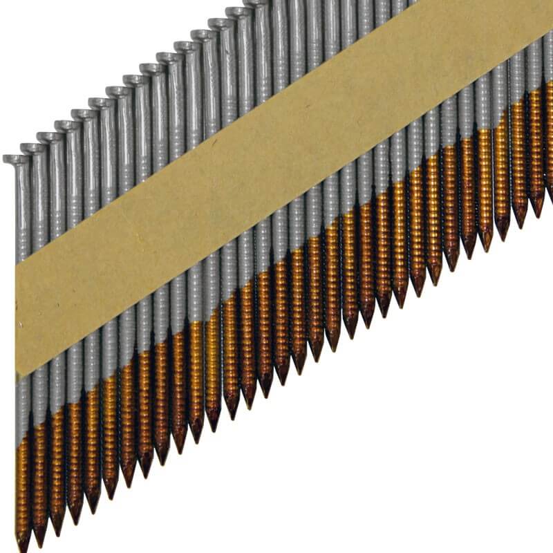 Реечные гвозди 34 градуса 3.05x90 мм гладкие / 2000шт // Mainpack