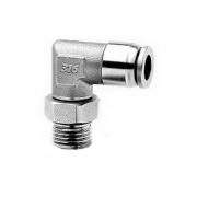 Фитинг цанговый L‑образный под Ø4 с наружн. R1/8" (Steel) Camozzi X6520 4‑1/8