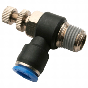 L‑образный регулятор расхода воздуха NSC 8‑02 (трубка 8мм, нар. резьба R1/4") NBPT