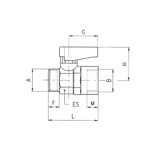 Кран комбинированный Aignep нар. резьба G1/8", внутр. резьба G1/8" [0641000001]