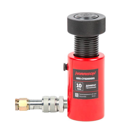 Домкрат гидравлический, однополостной, с фиксирующей гайкой 10 т, ход 50 мм [HRH-CY0200001]