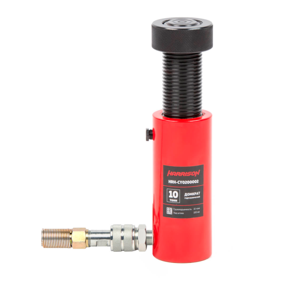 Домкрат гидравлический, однополостной, с фиксирующей гайкой 10 т, ход 100 мм [HRH-CY0200002]