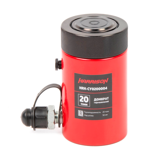 Домкрат гидравлический, однополостной, с фиксирующей гайкой 20 т, ход 50 мм [HRH-CY0200004]