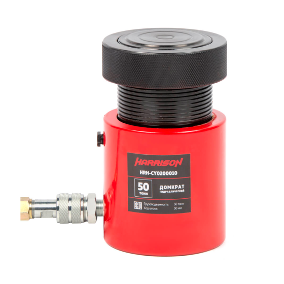 Домкрат гидравлический, однополостной, с фиксирующей гайкой 50 т, ход 50 мм [HRH-CY0200010]