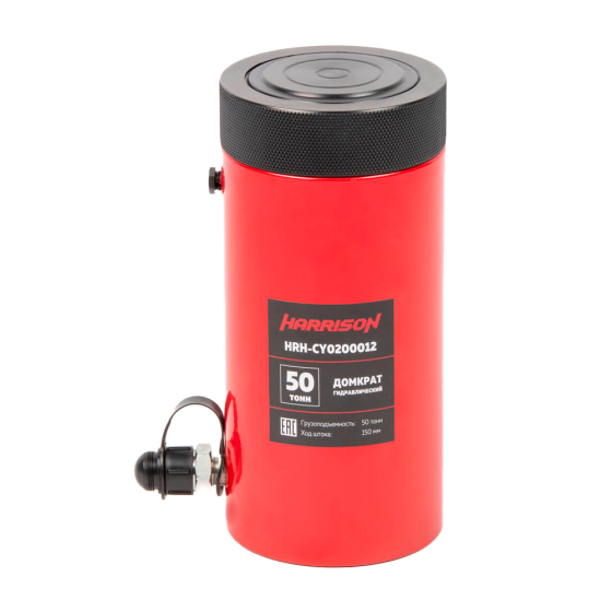 Домкрат гидравлический, однополостной, с фиксирующей гайкой 50 т, ход 150 мм [HRH-CY0200012]