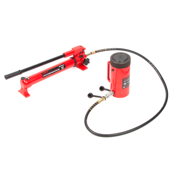 Домкрат гидравлический, однополостной, с фиксирующей гайкой 50 т, ход 150 мм [HRH-CY0200012]