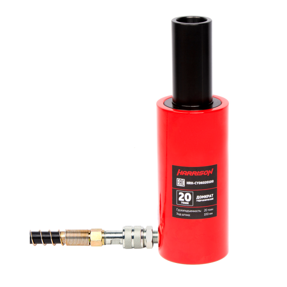 Домкрат гидравлический с полым штоком, однополостной 20 т, ход 100 м [HRH-CY06020100]