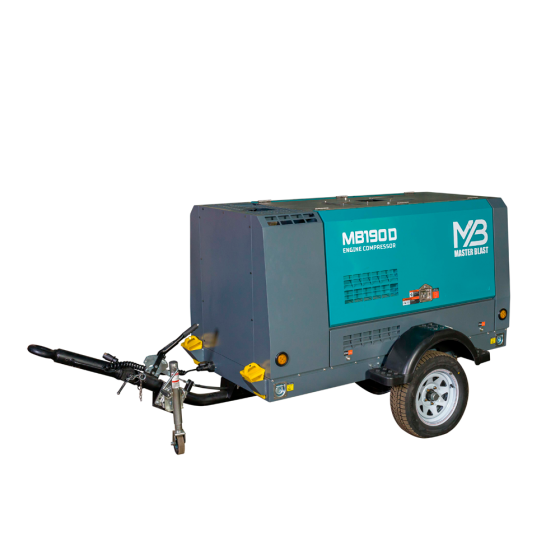 Винтовой дизельный компрессор Master Blast MB-185D-7+AC с осушителем, на шасси