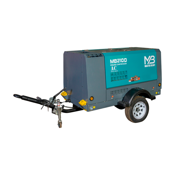Винтовой дизельный компрессор Master Blast MB-210D-10+АС с осушителем, на шасси