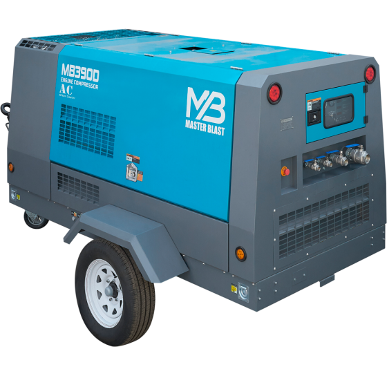 Винтовой дизельный компрессор Master Blast MB-390D-10+АС с осушителем, на шасси