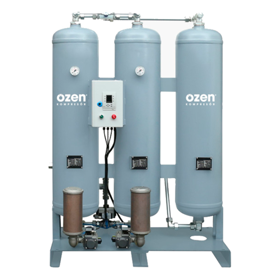 Адсорбционный осушитель OZEN ODD+CT-1,6 холодной регенерации, встроенная угольная колонна, 40 бар