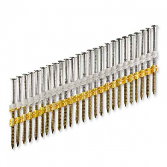 Реечные гвозди 21 градус 3.05/90 ершеные оцинкованные / 4000шт // Trusty
