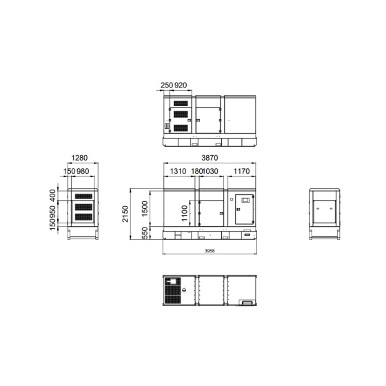 Дизельный генератор ТСС АД-250С-Т400-1РКМ15 в шумозащитном кожухе